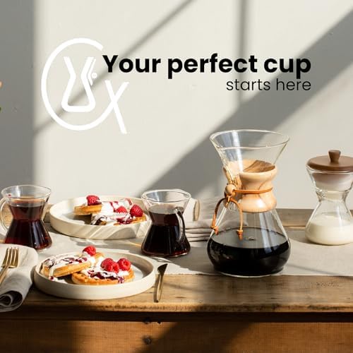 Chemex Pour Over Coffee Maker, Twisted Glass Handle, 6 Cup 30 oz, Tidal - Image 6