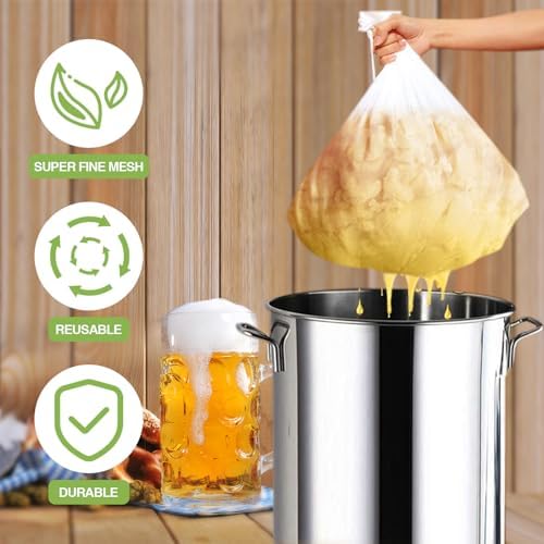 Chumia 20 Pack Brew Bags Reusable Fine Mesh Strainer Cloth Filters Large - Image 3