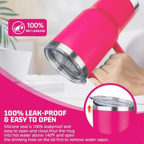 20 oz Tumbler with Handle Stainless Steel Insulated Coffee Mug Tumbler with Lid and Straw Double Wall Vacuum Insulated Coffee Mug Leak Proof Travel Mug Tumbler for Hot and Cold Drink (Mix Color-5) - Image 5