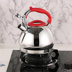 Stovetop Kettles Stainless Steel Tea Kettle Induction Kettle Marble Stone Water Teapot 3.0L Whistling Kettle (Color : Black Size : One Size) (Red One Size) - Image 2