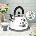 ARC 2 Quart Whistling White Tea Kettle with Magic Color Changing Design by ARCUSA