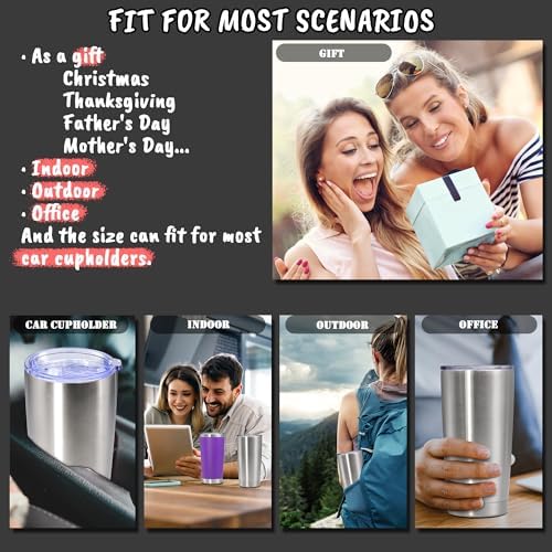 20 oz Tumbler Insulated Tumblers Stainless Steel Coffee Mug,SS 6PCS - Image 6