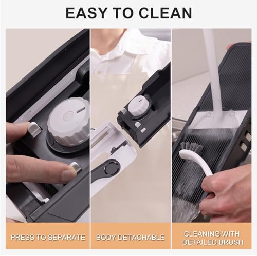 ONCE FOR ALL Safe Mandoline Slicer Pro, Veggie Slicer with Container, Gray - Image 5