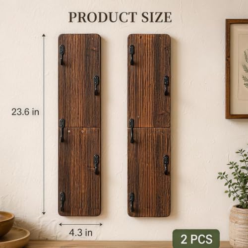 Wooden Coffee Mug Holder Wall Mount, Practical Mug Rack Wall Mounted, 2 Pack 12 Hooks Storage Shelf for Home Office Dining Room Kitchen Bar - Image 2