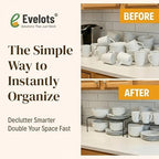 Evelots Kitchen Cabinet Wire Shelf Organizer/Rack - 4 Pack Sturdy Metal Shelf Risers - Double Your Counter Space - Great for Kitchen, Freezer, Pantry and Bathroom - Rustproof - Black - Image 4