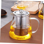 Glass Flower Teapot Stainless Steel Kettle Japanese Tea Pots Dispensing Stainless Steel Tea Infuser Glass Teapot For Stovetop Infuser Teapot Floral Tea Strainer Tea Filte,Transport-15.5X11.5X8.5CM - Image 2