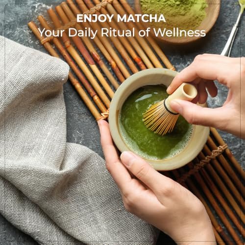 Matcha Whisk Set Matcha Kit, Bamboo Whisk And Bowl With Spout, Holder, Scoop And Sifter - Image 5