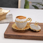 Alisveristime Gelincik Crystal Turkish Coffee Set, 27 Pc (Gold) - Image 4