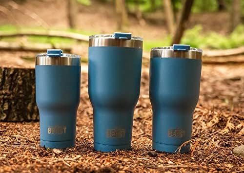 Beast 40 oz tumbler - Vacuum Insulated Tumbler with Straw - Leak Proof Stainless Steel Travel Mug - Double Wall Iced Coffee Cup - Reusable Water Bottle - Gifts for Mom, Women and Men (Stormy Sky Blue) - Image 5