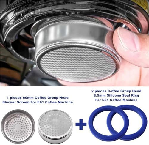 Steel E61 Group Head Hollow Out 58MM Bottomless Portafilter With Filter Basket,Compatible For EXPOBAR，Compatible For ROCKET, E61 Espresso Machine(Screen and Seal Ring) - Image 2