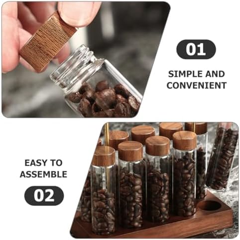 Toyvian Coffee Bean Display Jars Glass Tubes with Stand for Storage - Image 6