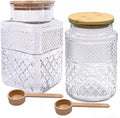 60oz Coffee and Sugar Container Set of 2 Glass Jar with Airtight Lid by Viovian
