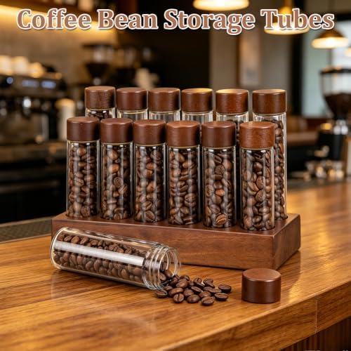 CREATCABIN 12Pcs Single Dose Coffee Bean Storage Tubes Dosing Glass Vials - Image 5