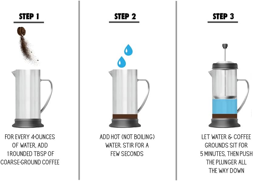 Stellar Living 34 OZ Stainless Steel French Press Coffee Maker with Double Vacuum Insulation, Maximum Flavor Coffee Brewer, Tea and Coffee Press, Camp Coffee Maker - Matte Silver with Wooden Handle - Image 7