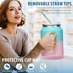32/50 oz Travel Coffee Mug Tumbler - w/Handle and Straw, 32oz Stainless Steel Mugs with Lid, Insulated Tumblers Cup Keep Cold-36H Hot-24H, Reusable Home Office Work Wide Mouth Water Bottle - Image 5