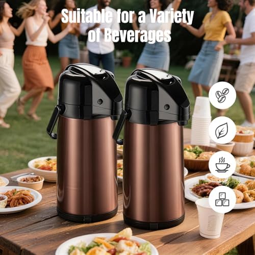 Coffee Carafe, Coffee Dispenser with Pump, 2-Pack, 84.5 oz Each - Image 4