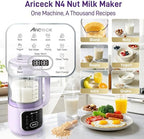 11-in-1 Nut Milk Maker - Automatic Multi-Function Milk Machine for Almond Milk, Oat, Soy, Yogurt,Juice with Self-Cleaning, Delay Timer, Keep Warm Ultra-Quiet(Purple) - Image 2