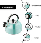 Cabilock Whistling Tea Kettle Stainless Steel Boiling Kettle for Stovetop Teapot with Non Dripping Spout Comfortable Handle 7.48 X 7.28 X 7.28 Home and Office - Image 4