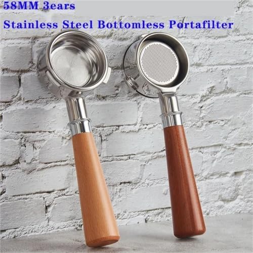 58 MM 3ears Bottomless Portafilter,Compatible With Barsetto,Compatible With Oster,Coffee Machine Stainless Steel Espresso Handle Filter Barista Tool(58mm-C2) - Image 3
