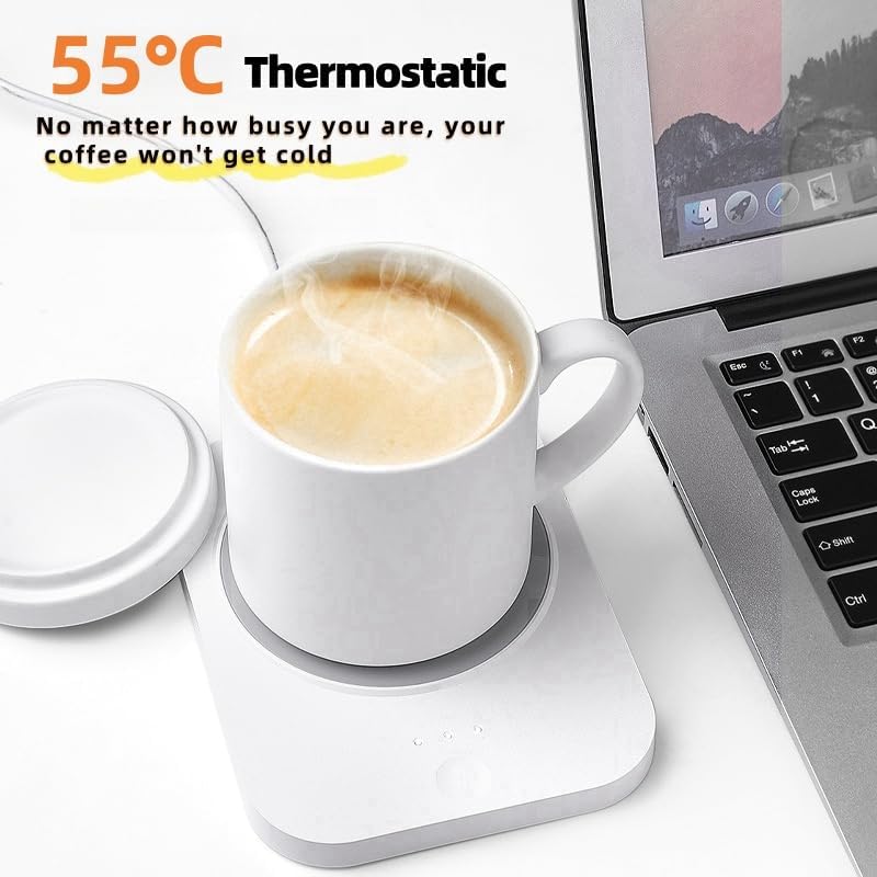 Wireless Tea Warmer Set,Smart Heated Mug Kit with Wirelessly Charge cell phone,Mug Warmer for Desk,Electric Coffee Warmer with Mug Set,Cordless Cup Warmer Rechargeable,Heated Cup Auto Shut Off (Black) - Image 6