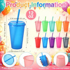 Honeydak 45 Pcs Reusable Plastic Tumbler with Lid&Straw,Glitter,Transparent - Image 3