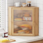Kitsure Wooden Corner Bread Box for Kitchen Countertop, Large, Natural by Kitsure