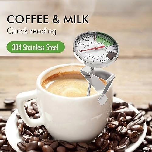 5 Inch Dial Probe Thermometer 0-100 °C Milk Coffee Thermometer Instant Read Stainless Steel Kitchen Food Cooking Milk Coffee (Color : Silver) - Image 3