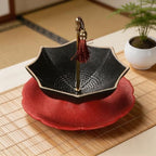 Porcelain Loose Leaf Tea Strainer with Rotating Umbrella Design (Black) - Image 4