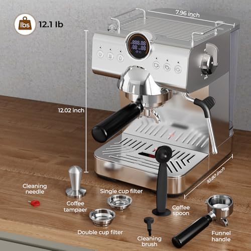 Professional Espresso Machine with Cold Brew,Compact Espresso Coffee Maker with Milk Frother,Latte & Cappuccino Machine for Home,50 oz Removable Water Tank,Dual-Temperature,Semi-Automatic - Image 2