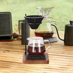 Pour Over Coffee Stand Coffee Dripper Holder Wooden Stand Espresso Hand Press Walnut Pour Over Station Rack Functional Design Suitable for Home, Style B - Image 5