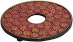 M.V. Trading T8200 Cast Iron Tea Set with Trivet, 22 Ounce, Burgundy Floral Design - Image 3
