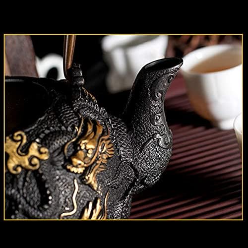 Cast Iron Teapot Tetsubin Tea Kettle 1.3L - Gilding Nine Dragon Pattern to Keep Tea Warm - Image 4