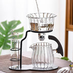 Lazy Kungfu Magnetic Tea Pot, Semi Automatic Glass Teapot, Lazy Kungfu Drip Teapot, Magnetic Attraction Water Rotating Cover Bowl Suitable for Home/Office Reception Tea Set - Image 4