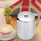 Milk Foam jugs Milk foamer Made of Stainless Steel with lid Coffee Pot Cups for Cafe Tea Shop Bars to Make Latte Art Black (1200 ml) - Image 4