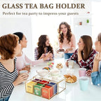 Glass Tea Bag Organizer with Drawer, Clear Teabag Holder Counter - Image 4