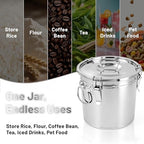 304 Stainless Steel Airtight Food Storage Containers 3.17gal/12L with Locking Lids & Clips Large Kitchen Jar for Rice, Flour, Sugar, Grain, Coffee Beans - Image 2