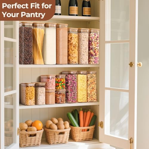 ComSaf Glass Storage Containers with Lids 1.8 Qt, 3 Pack Pantry Organizers - Image 5
