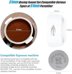 IKAPE Magnetic Dosing Funnel Set, 51MM Espresso Dosing Ring & Puck Screen Kit Compatible with Delonghi 51MM Bottomless Portafilter - with 8 Small Magnet (White) - Image 2
