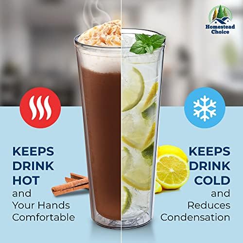 Insulated Drinking Glasses 22oz 4-pack - Great for Iced Coffee & Hot Drinks - Image 5