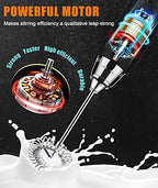 YUSWKO Rechargeable Milk Frother for Coffee with Stand, Handheld Drink Mixer with 3 Heads 3 Speeds Electric Stirrers for Latte, Cappuccino, Hot Chocolate, Egg - Image 7