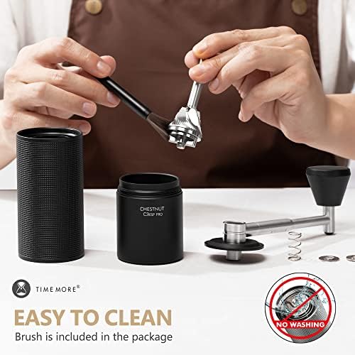 TIMEMORE Manual Coffee Grinder Chestnut C3 ESP Pro, Hand Coffee Grinder, Stainless Steel S2C Conical Burr Coffee Grinder with Foldable Handle, Adjustable Grind Setting for Espresso - Black - Image 6