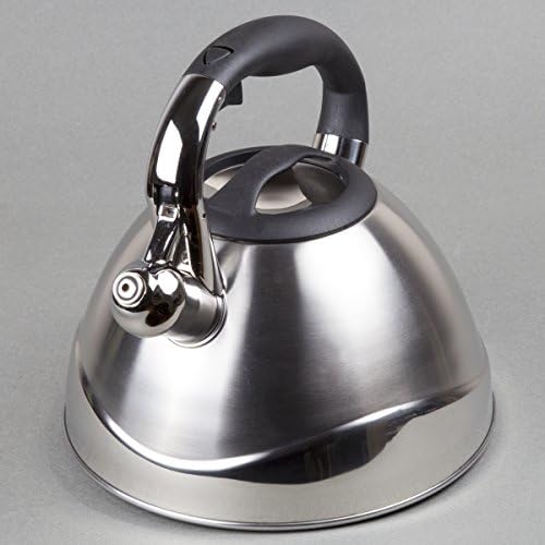 Creative Home Crescendo Stainless Steel Whistling Tea Kettle with Aluminum Capsulated Bottom for Even Heat Distribution, 3.1 Quart, Brushed Finish - Image 4
