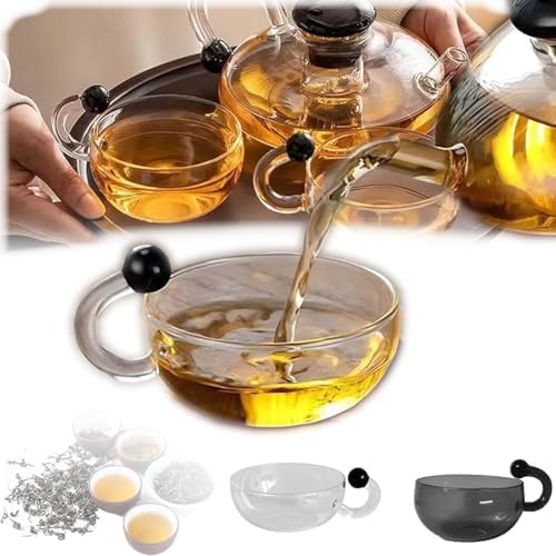 Premium Heatable Glass Teapot Set with Electric Ceramic Stove Infuser for Loose Leaf Tea(Gray,Rat-tailed Pot+electric ceramic stove) - Image 7