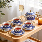 Porcelain Tea Set with Teapot, Teacups, Saucers and Spoons, NX052 - Image 7