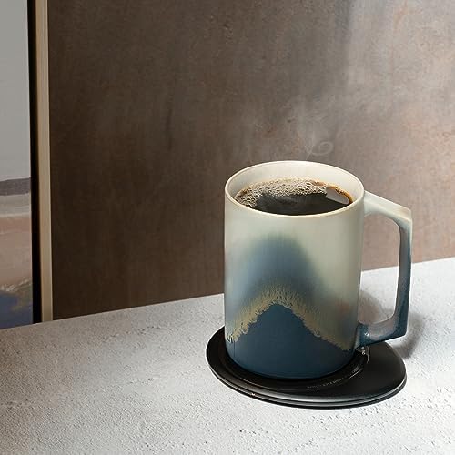 Ui Artist Collection Self-Heating Mug Set – Arctic Radiance | 12 fl oz / 355 mL Handcrafted Ceramic Coffee & Tea Mug with Heating Pad - Image 2