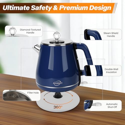 1.8L Electric Kettle, Tea Kettle with Fast Boil 1350W,Navy Blue - Image 5