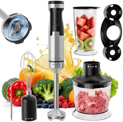 1200W Immersion Blender Handheld, 5-in-1 Variable Speed by Linklife