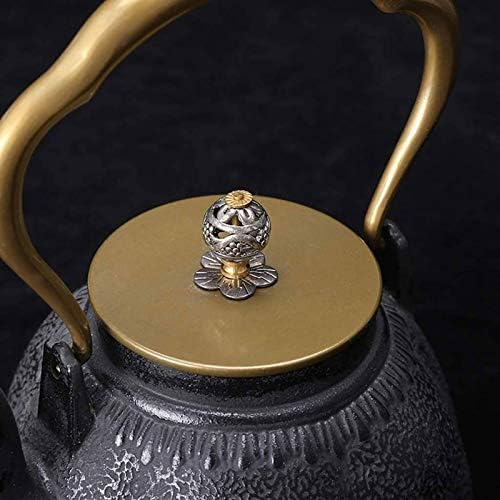 1.1L Teapot Tea Kettle Tea Pot Cast Iron Teapot, Japanese Style Tetsubin Tea Kettle | Cast Iron Tea Kettle To Keep Tea Warm | Retro Pumpkin Shape High End Cast Iron Kettle - Image 7