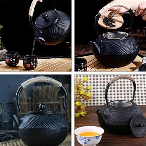 Rustic Cast Iron Tea Pot Vintage Tea Kettle with Infuser - Image 6