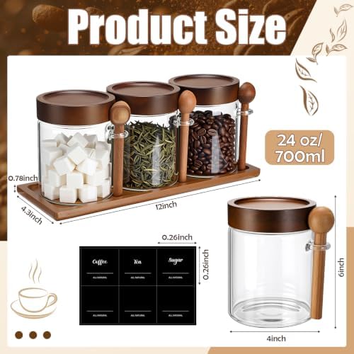 3 Pcs Coffee and Sugar Container Set, 24 oz - Image 2